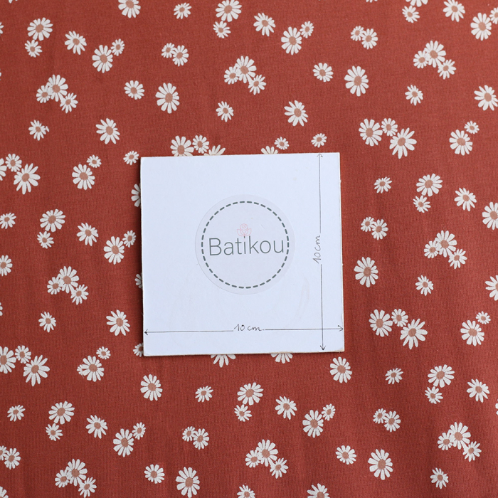 copy of Jersey coton à motif fleuri rose