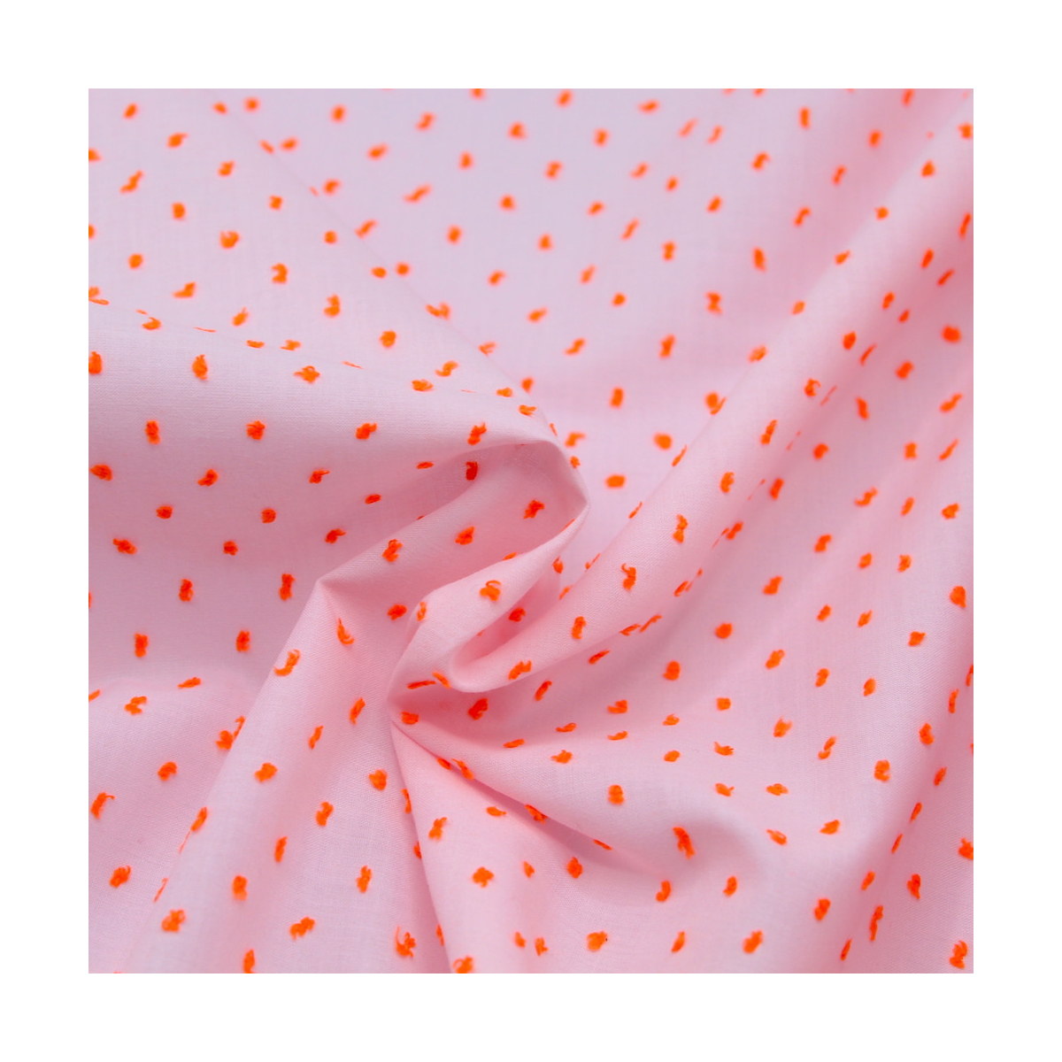 Plumetis de coton bicolore rose et fluo Qualité Oeko-tex - 1 Plumetis de coton bicolore rose et fluo Qualité Oeko-tex - 1
