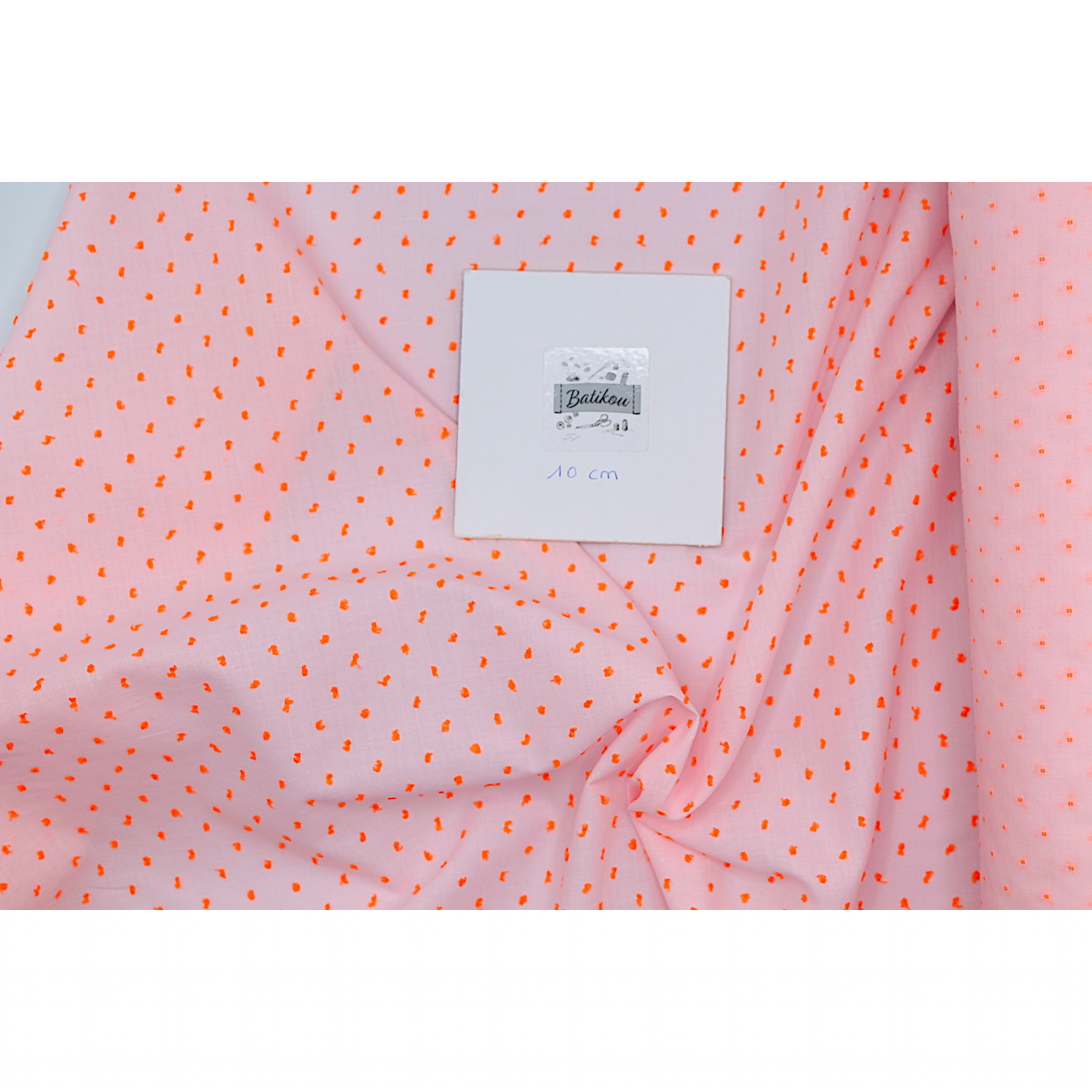 Plumetis de coton bicolore rose et fluo Qualité Oeko-tex - 2 Plumetis de coton bicolore rose et fluo Qualité Oeko-tex - 2