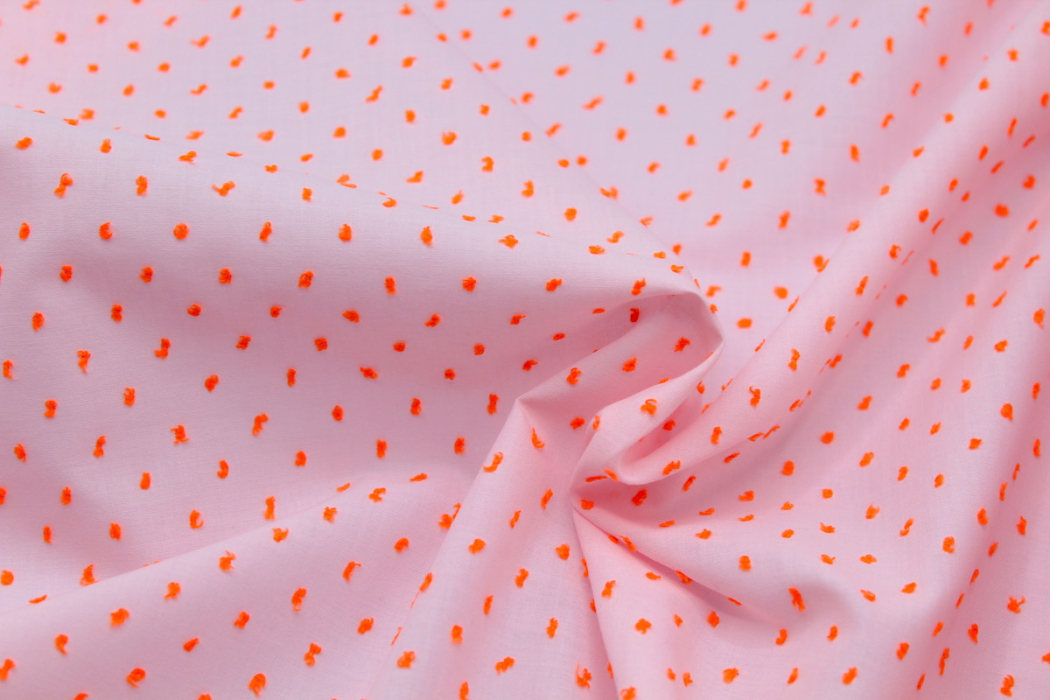 Plumetis de coton bicolore rose et fluo Qualité Oeko-tex - 3