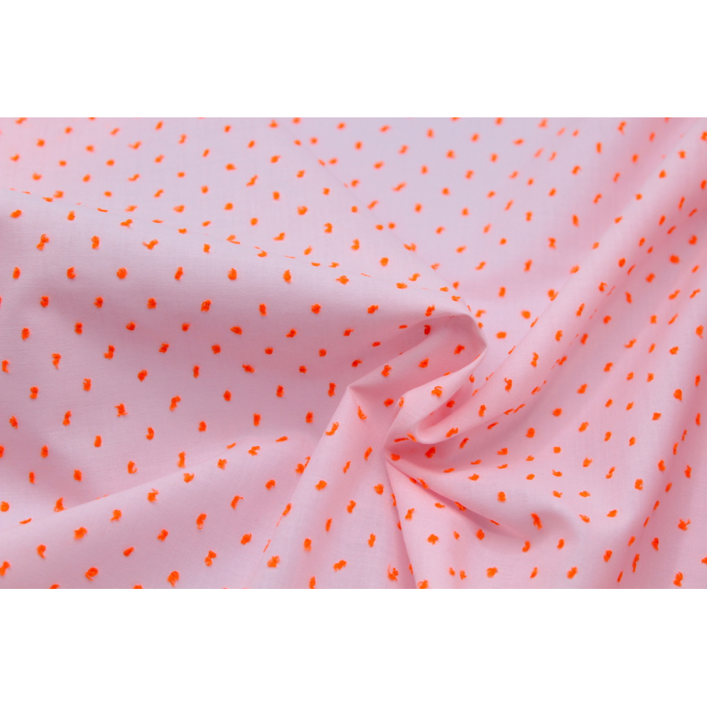 Plumetis de coton bicolore rose et fluo Qualité Oeko-tex - 3