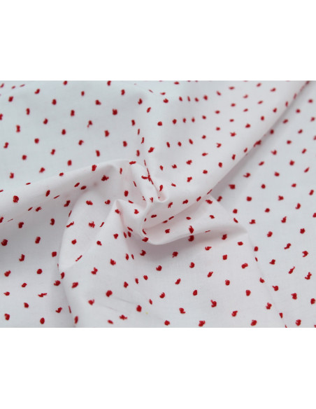 Plumetis de coton bicolore blanc / rouge Qualité Oeko-tex - 2