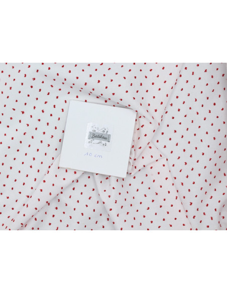 Plumetis de coton bicolore blanc / rouge Qualité Oeko-tex - 3