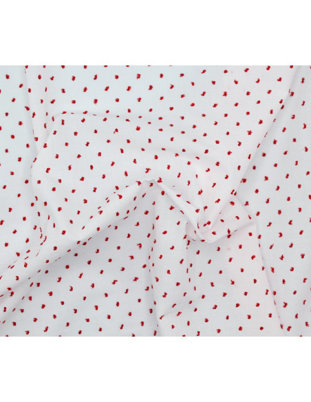 Plumetis de coton bicolore blanc / rouge Qualité Oeko-tex - 4