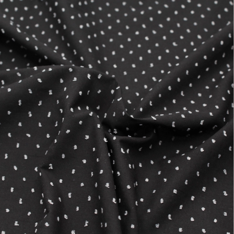 Plumetis de coton bicolore noir / blanc Qualité Oeko-tex - 1