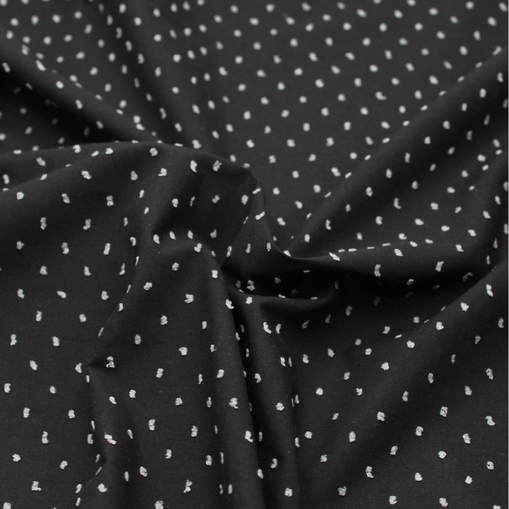 Plumetis de coton bicolore noir / blanc Qualité Oeko-tex - 1