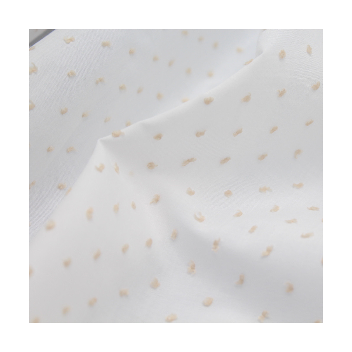 Plumetis de coton bicolore blanc et sable Qualité Oeko-tex - 6 Plumetis de coton bicolore blanc et sable Qualité Oeko-tex - 6