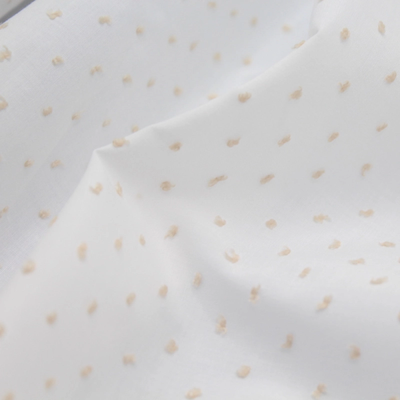 Plumetis de coton bicolore blanc et sable Qualité Oeko-tex - 6