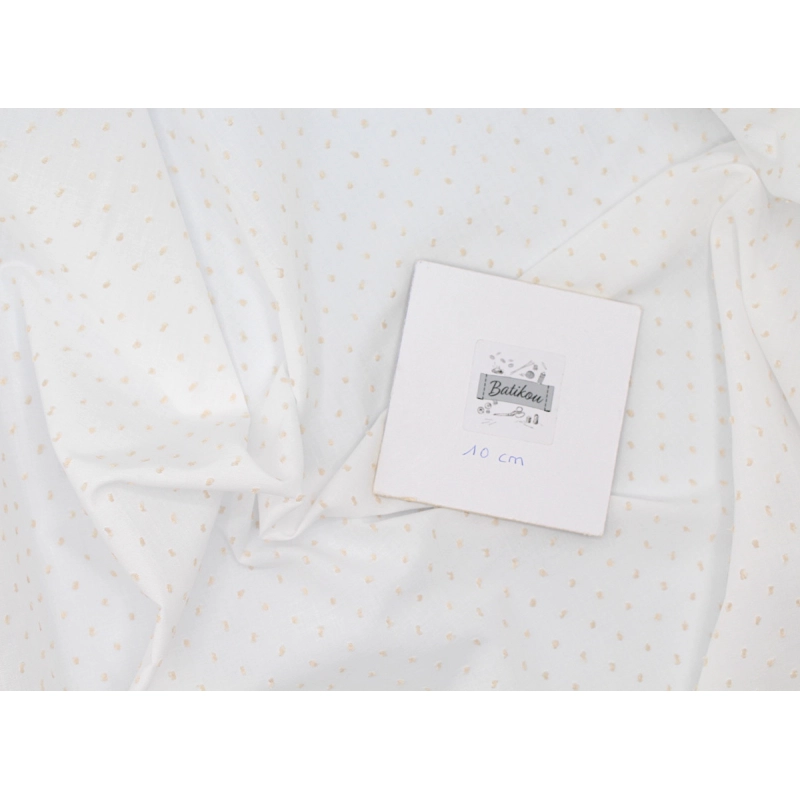 Plumetis de coton bicolore blanc et sable Qualité Oeko-tex - 7