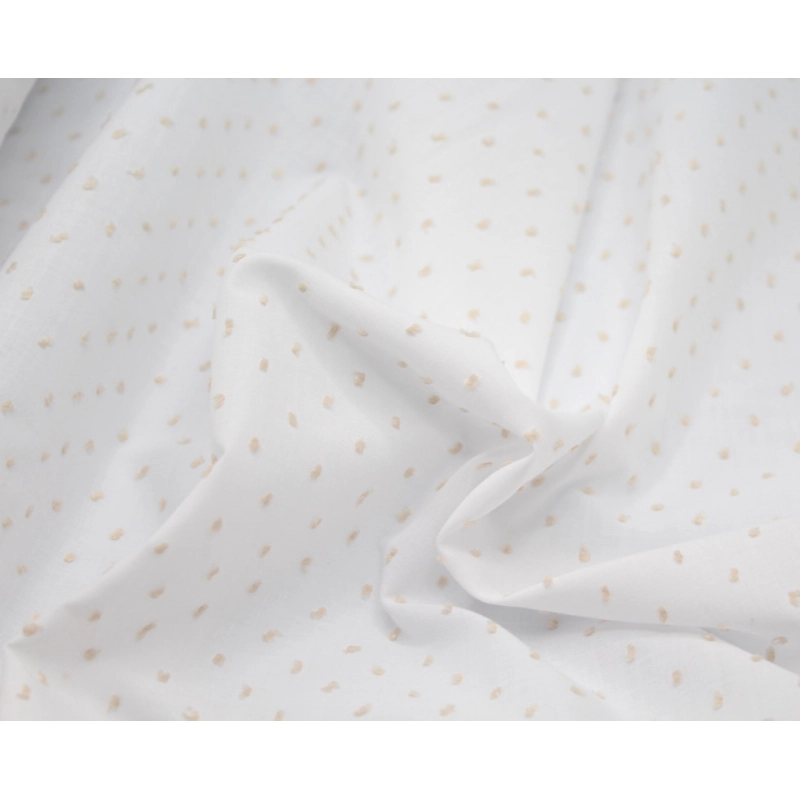 Plumetis de coton bicolore blanc et sable Qualité Oeko-tex - 9