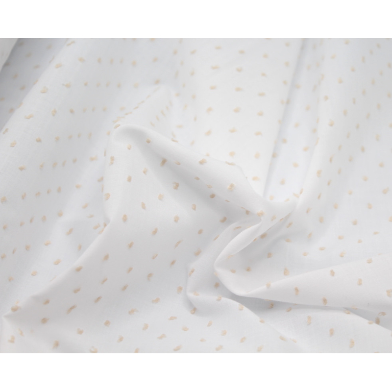 Plumetis de coton bicolore blanc et sable Qualité Oeko-tex - 9