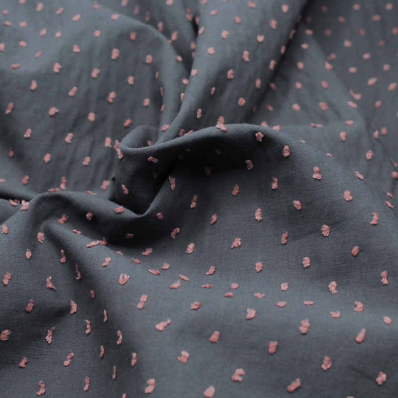 Plumetis de coton bicolore météorite