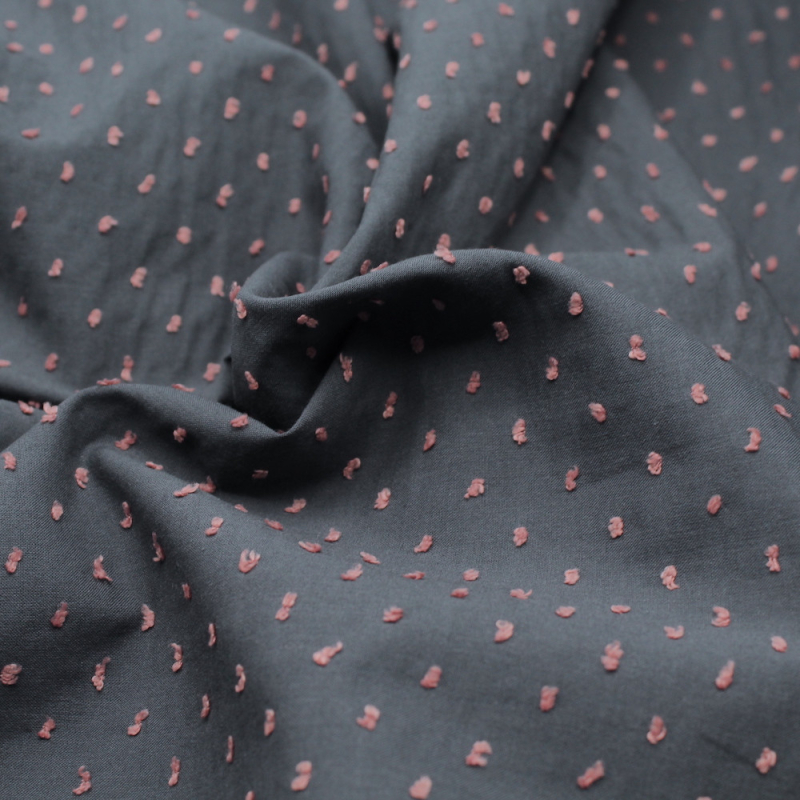 Plumetis de coton bicolore météorite