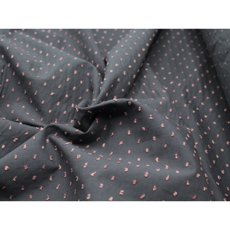 Plumetis de coton bicolore météorite