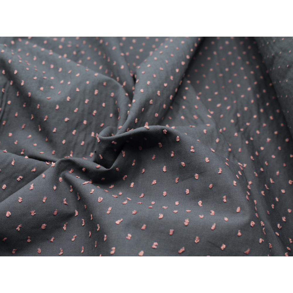 Plumetis de coton bicolore météorite