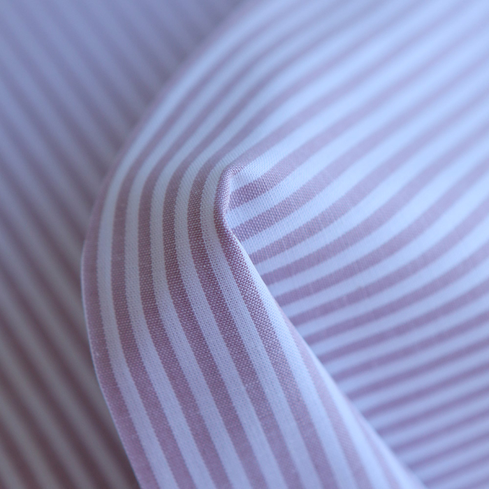 Popeline coton à rayures lilas
