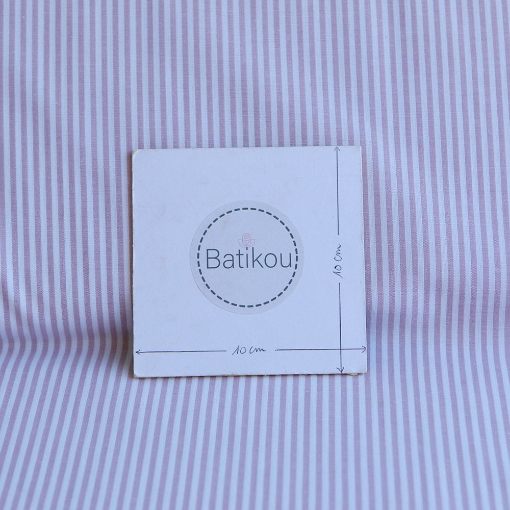 Popeline coton à rayures lilas