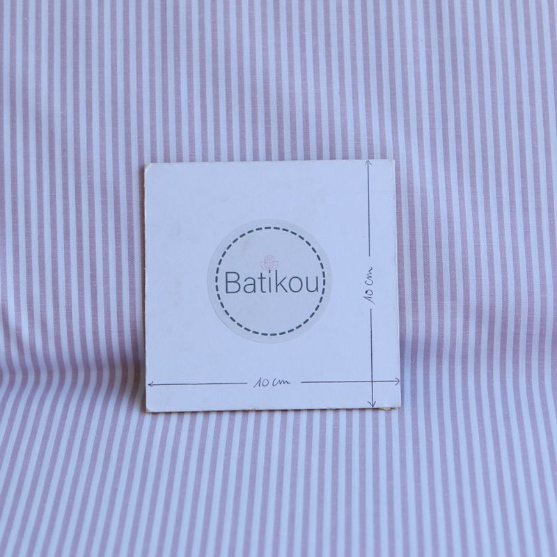 Popeline coton à rayures lilas