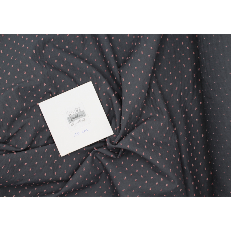 Plumetis de coton bicolore météorite