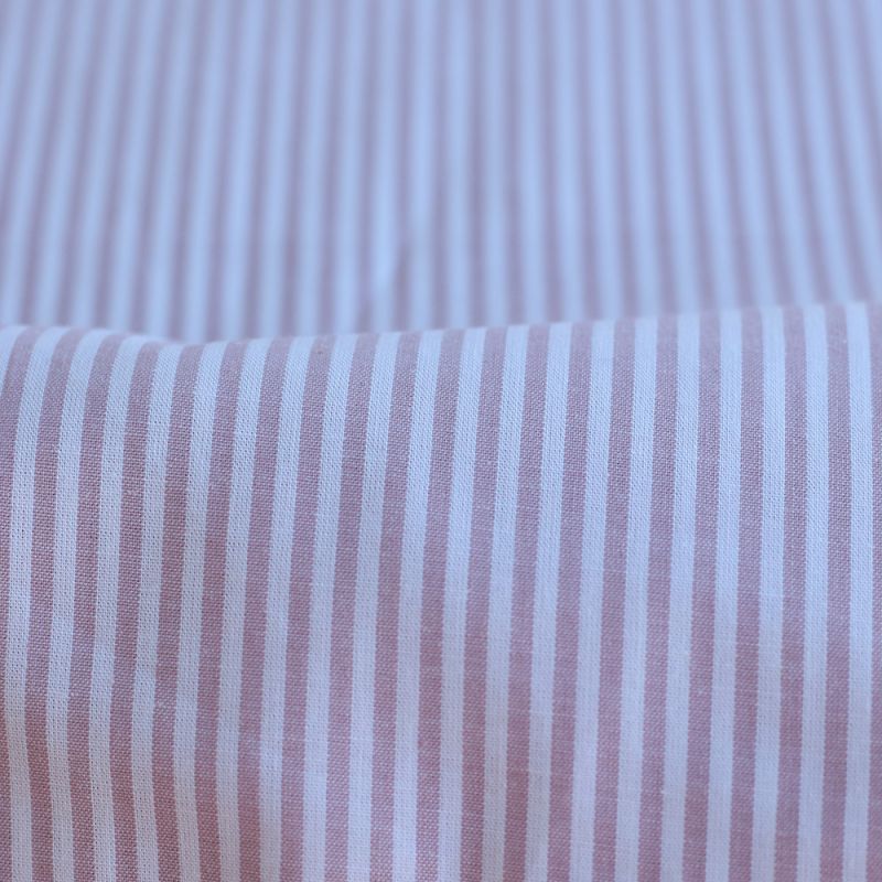 Popeline coton à rayures lilas