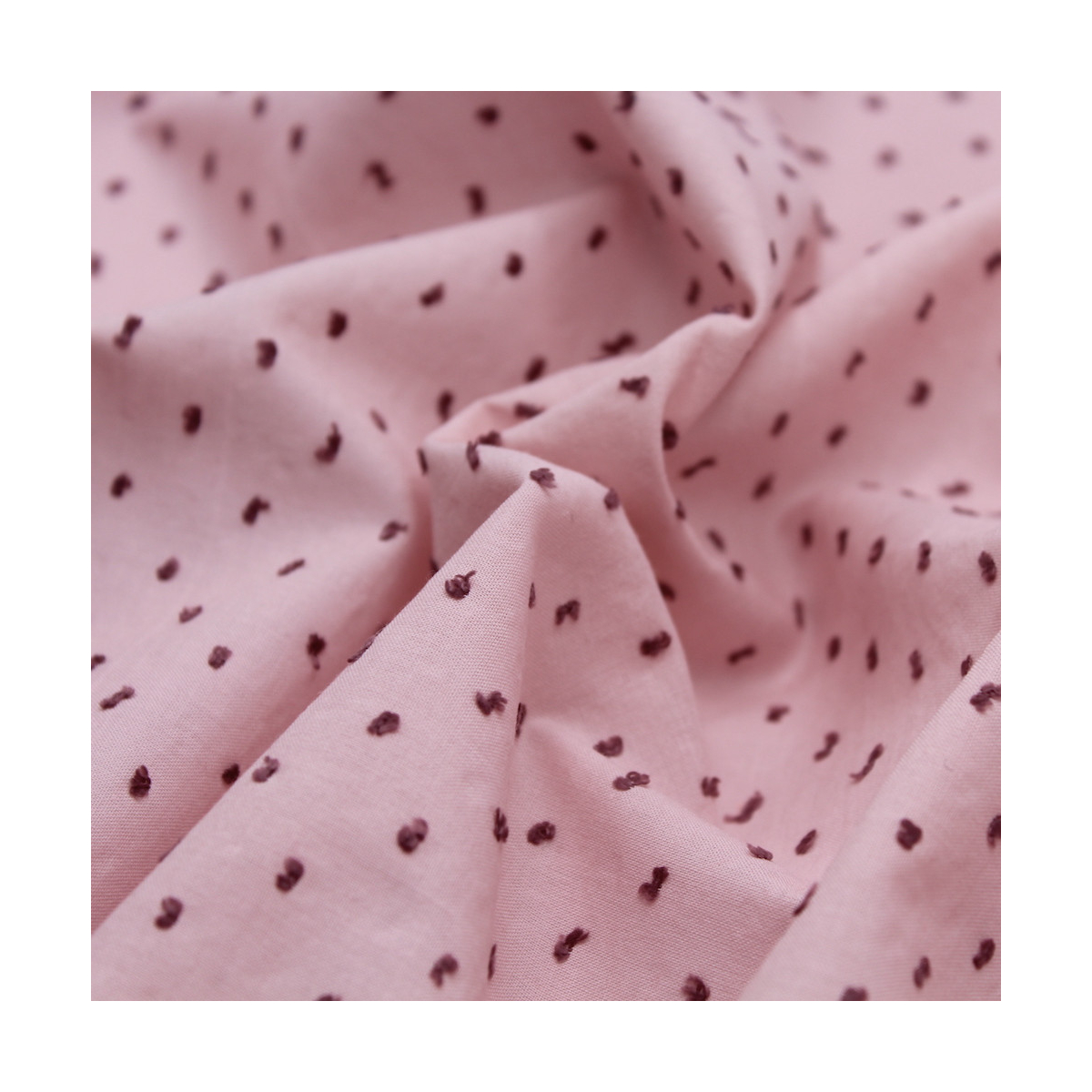 Plumetis de coton bicolore rose nude Plumetis de coton bicolore rose nude