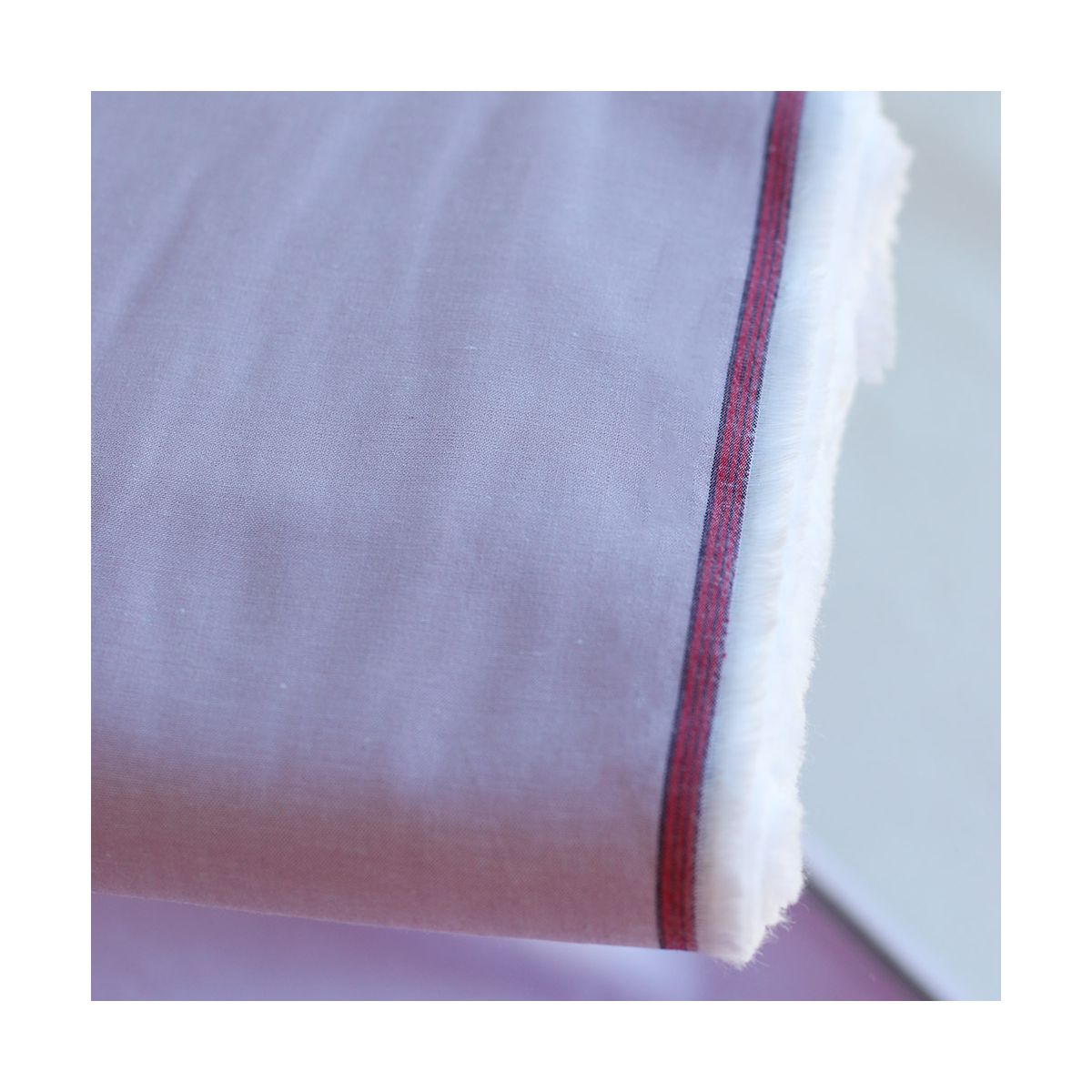Popeline coton uni chiné effet chambray parme Popeline coton uni chiné effet chambray parme
