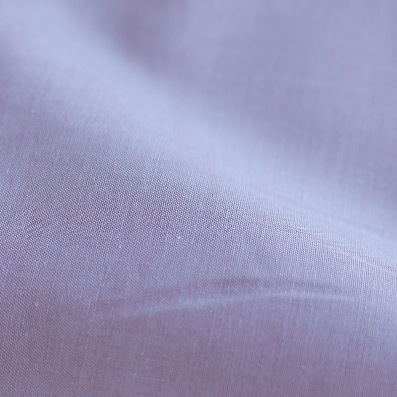 Popeline coton uni chiné effet chambray parme