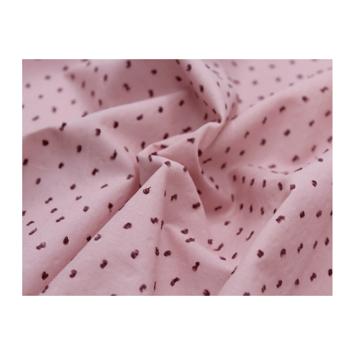 Plumetis de coton bicolore rose nude Plumetis de coton bicolore rose nude