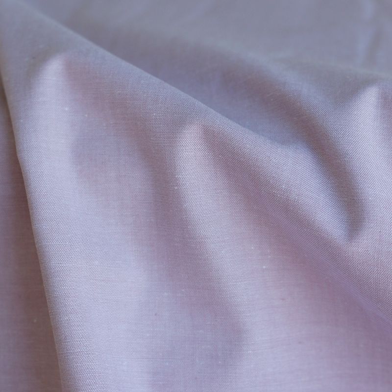 Popeline coton uni chiné effet chambray parme