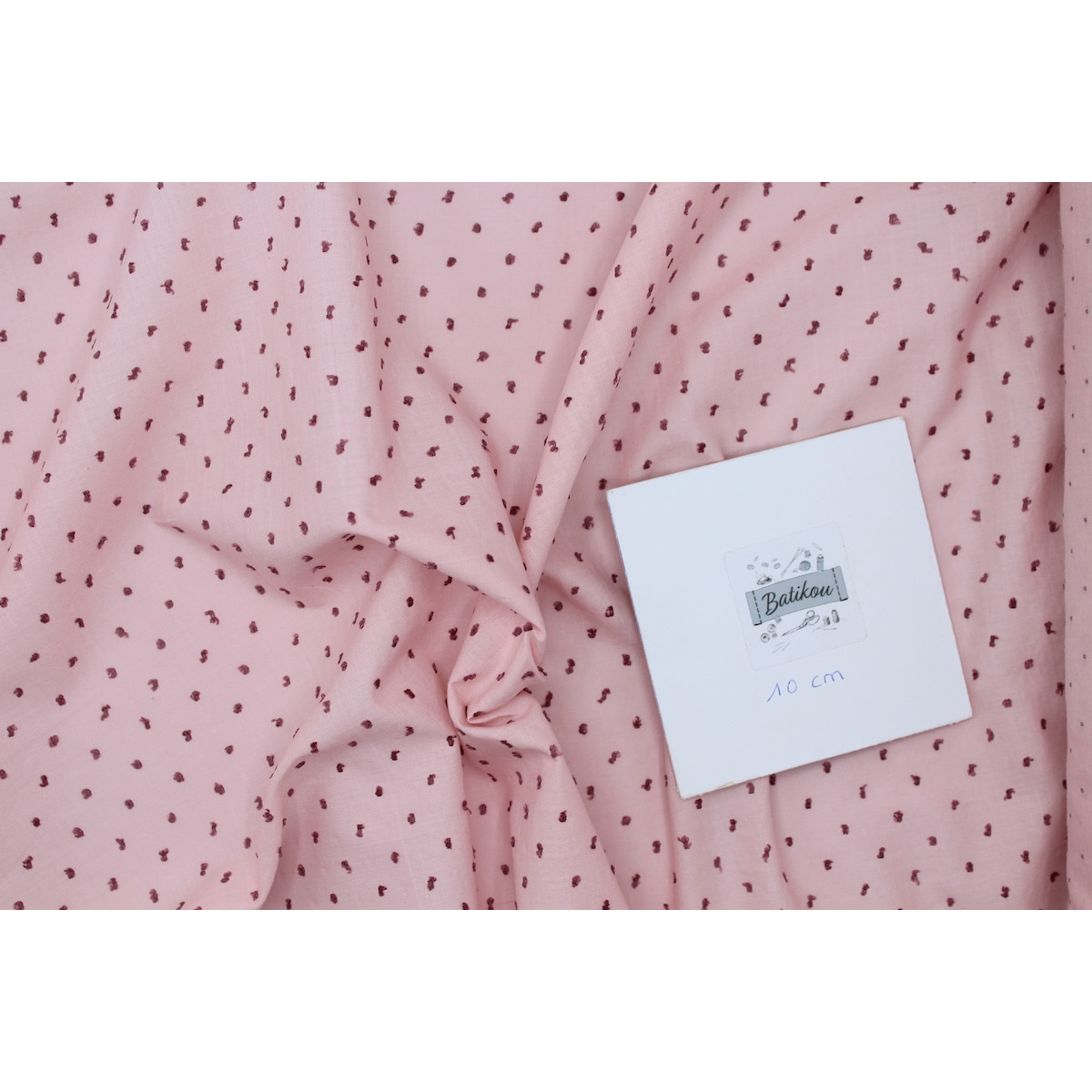 Plumetis de coton bicolore rose nude Plumetis de coton bicolore rose nude
