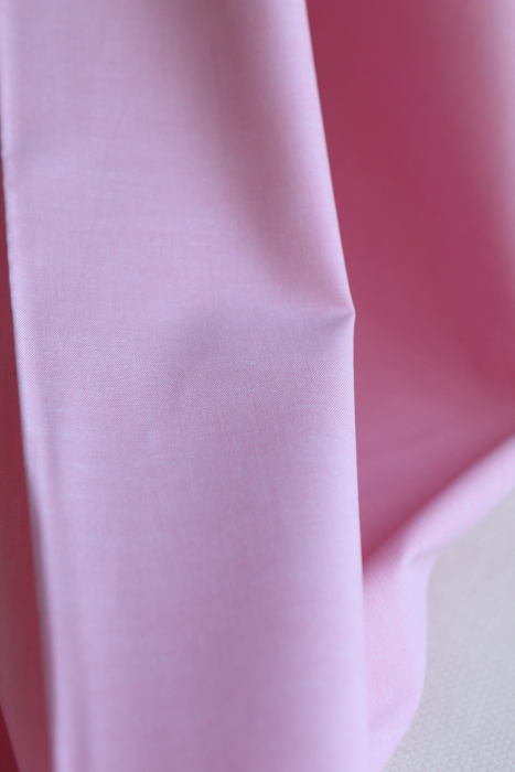 Popeline coton uni chiné effet chambray rose frais