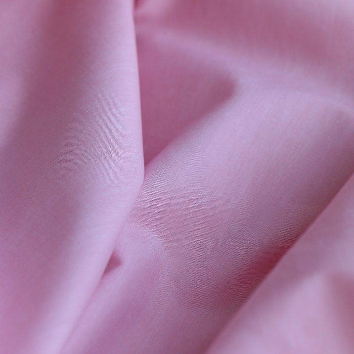Popeline coton uni chiné effet chambray rose frais