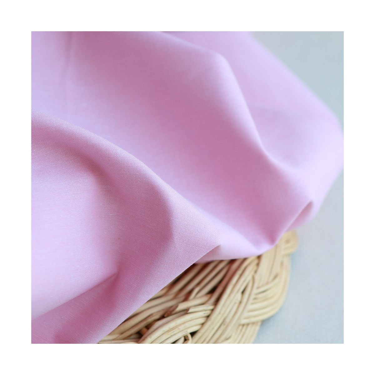 Popeline coton uni chiné effet chambray rose frais Popeline coton uni chiné effet chambray rose frais