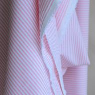 Popeline coton à rayures rose frais