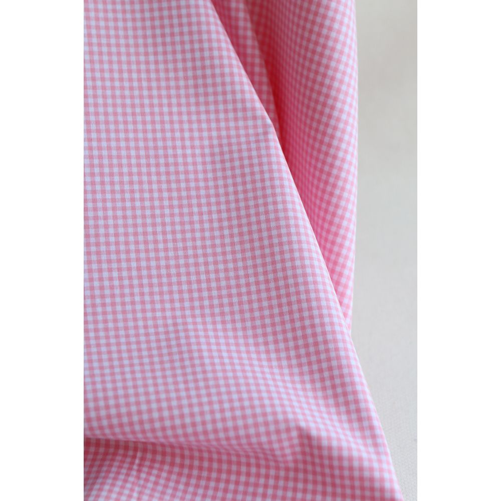Popeline coton vichy carreaux mini 2.7mm rose frais