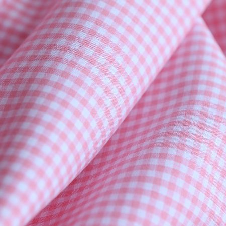 Popeline coton vichy carreaux mini 2.7mm rose frais