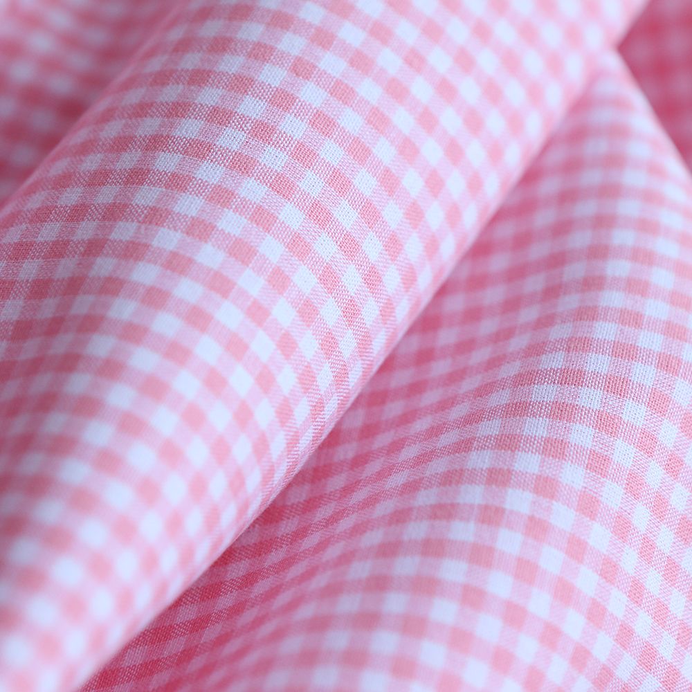 Popeline coton vichy carreaux mini 2.7mm rose frais