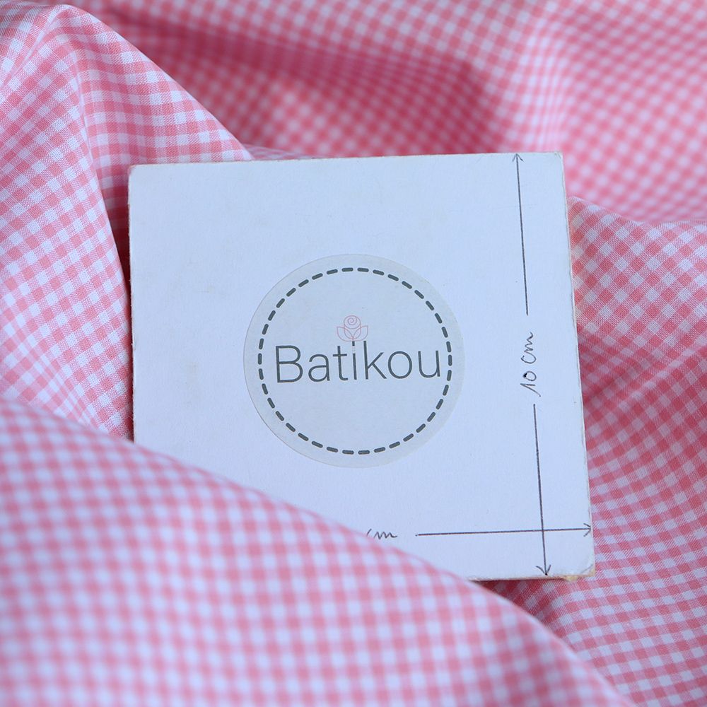 Popeline coton vichy carreaux mini 2.7mm rose frais