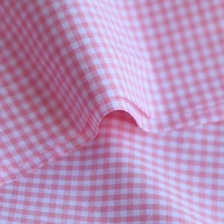 Popeline coton vichy carreaux mini 2.7mm rose frais