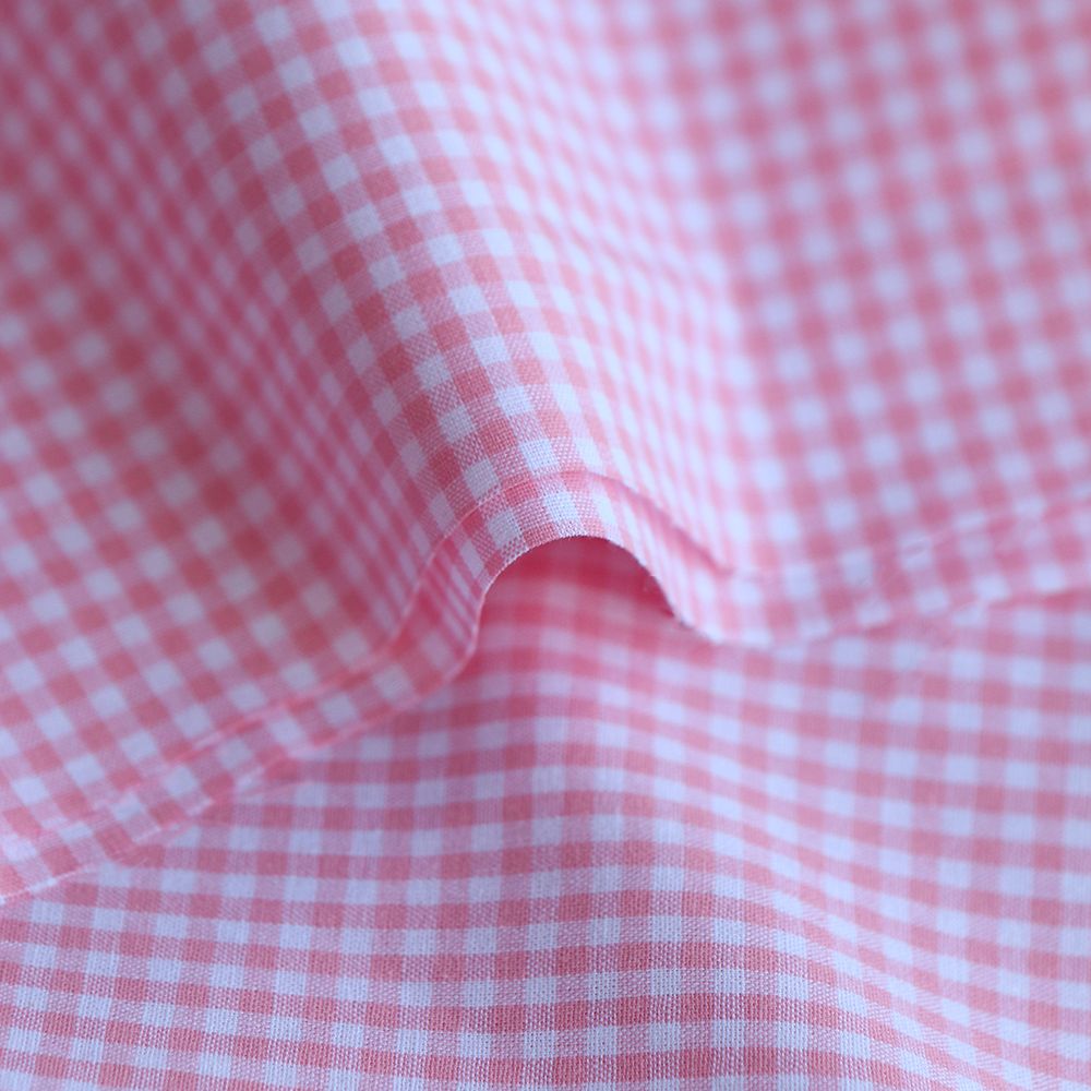Popeline coton vichy carreaux mini 2.7mm rose frais