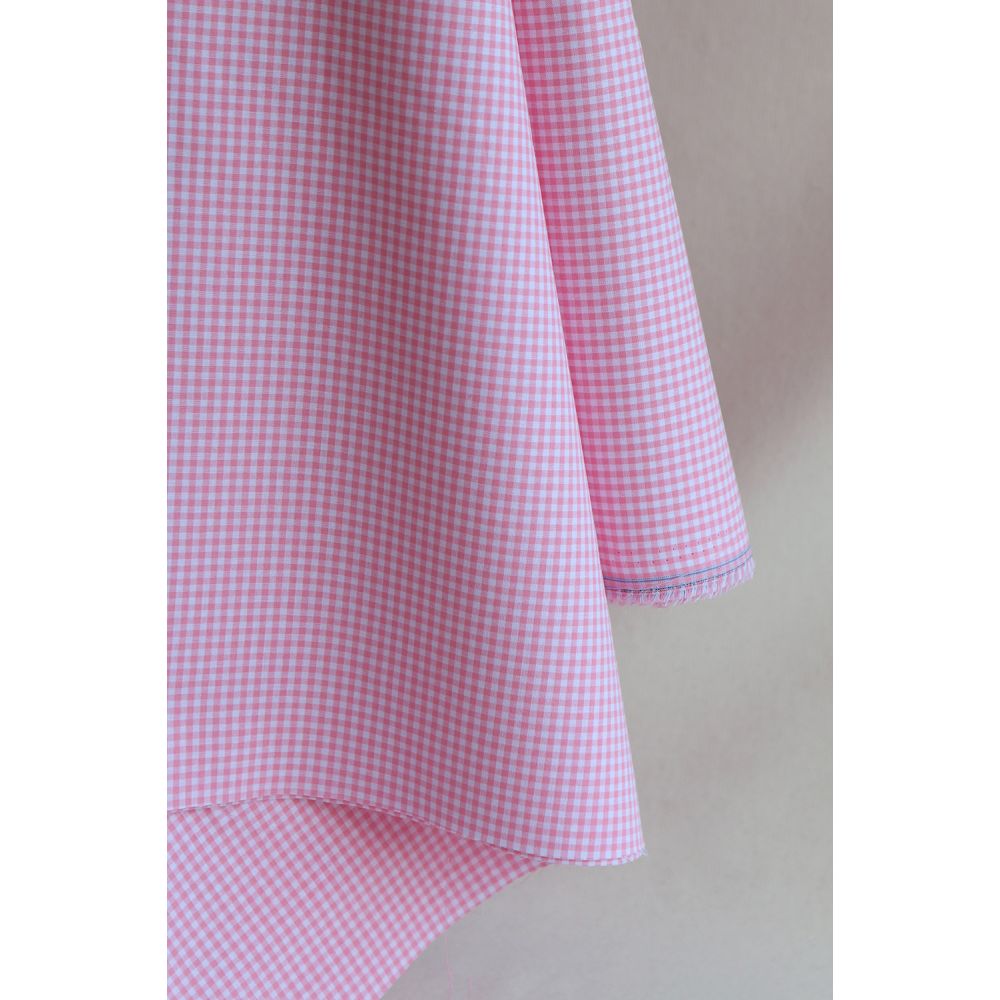 Popeline coton vichy carreaux mini 2.7mm rose frais