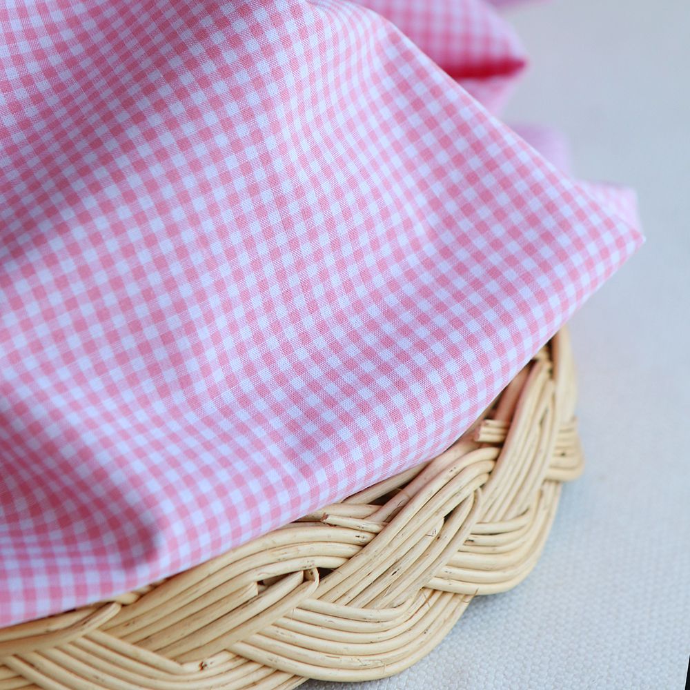 Popeline coton vichy carreaux mini 2.7mm rose frais