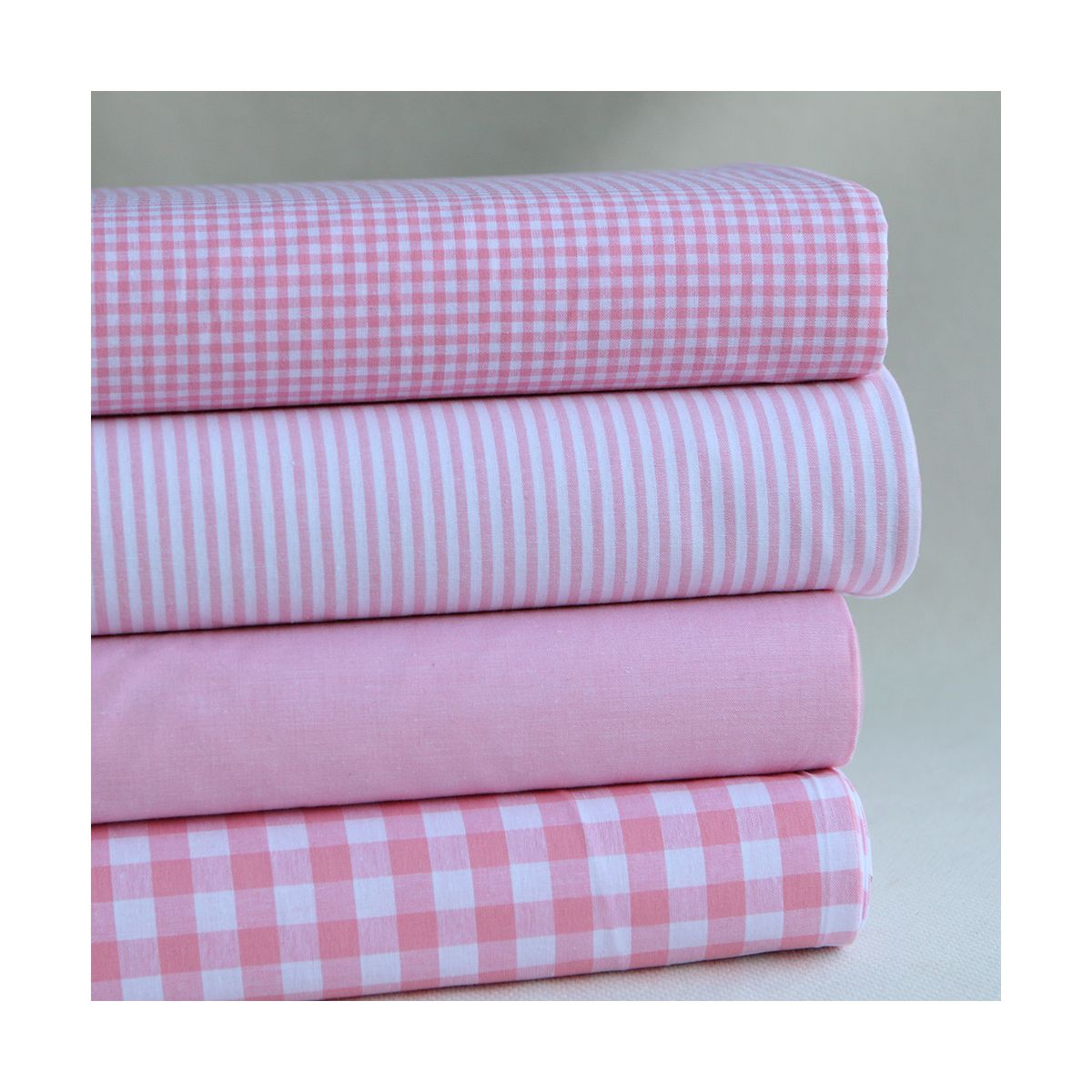 Popeline coton vichy carreaux mini 2.7mm rose frais