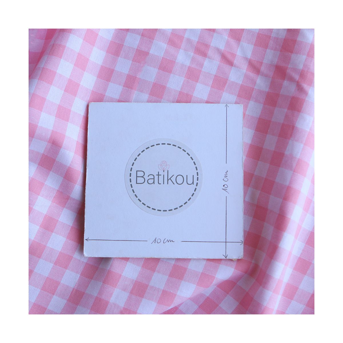 Popeline coton vichy carreaux 10mm rose frais