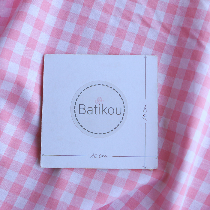 Popeline coton vichy carreaux 10mm rose frais