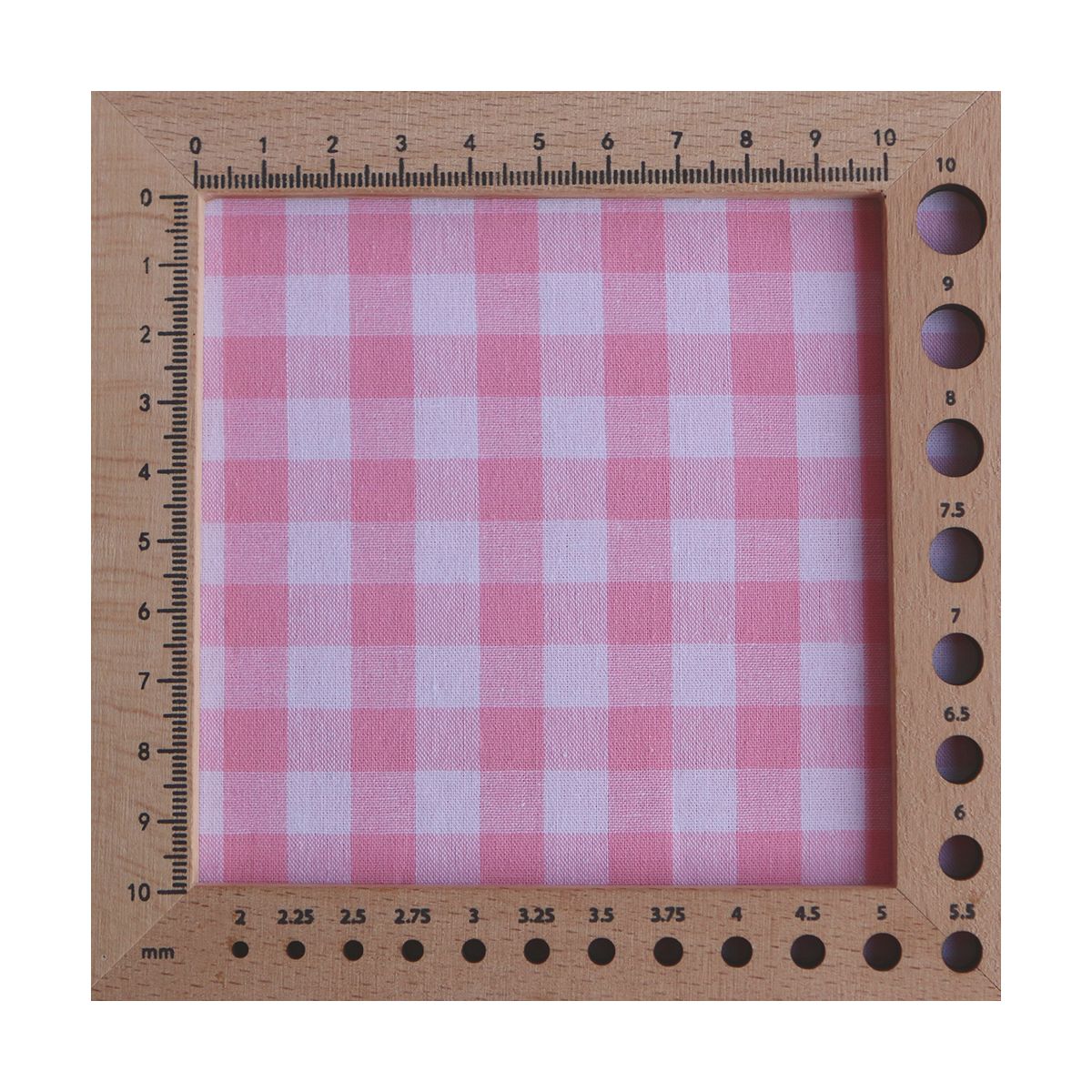 Popeline coton vichy carreaux 10mm rose frais