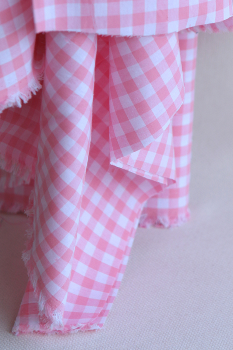 Popeline coton vichy carreaux 10mm rose frais