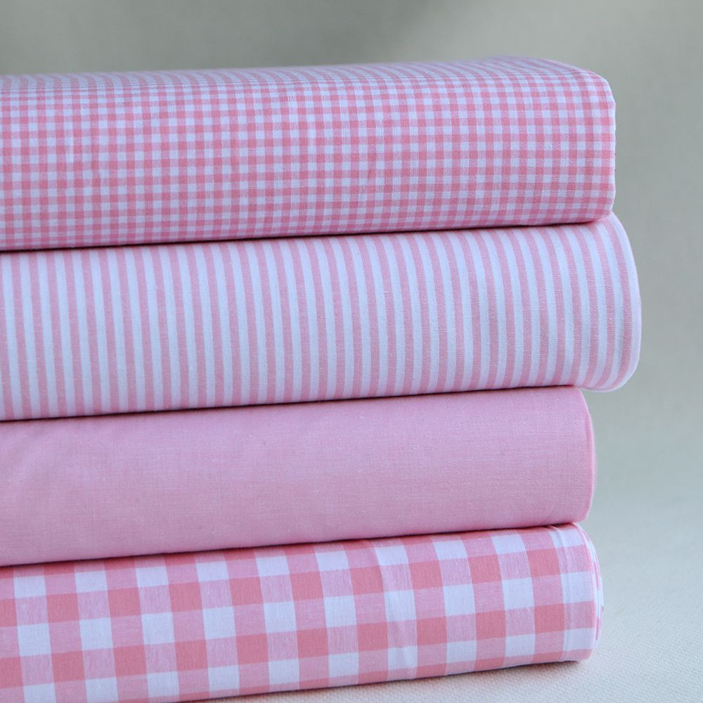 Popeline coton vichy carreaux 10mm rose frais