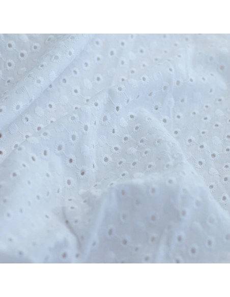 copy of Broderie anglaise coton coloris BLANC