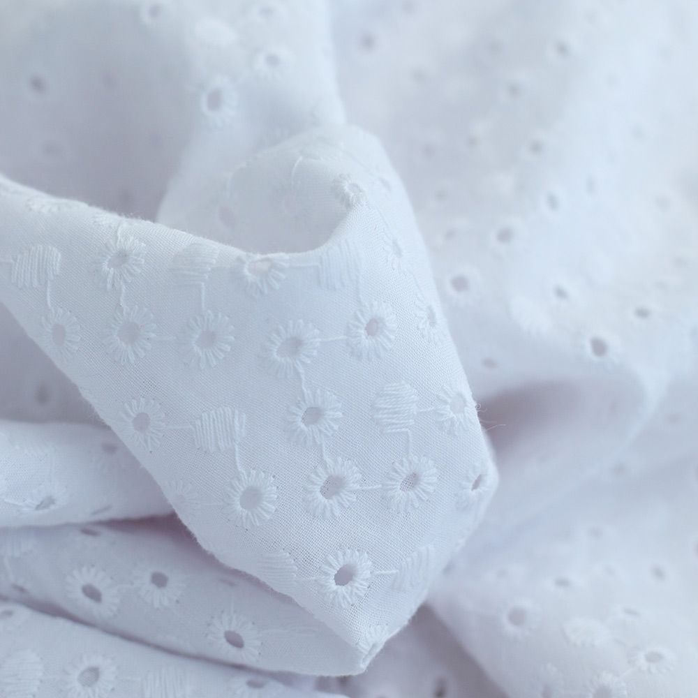 copy of Broderie anglaise coton coloris BLANC